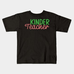 Kindergarten Teacher Colorful Script Kids T-Shirt